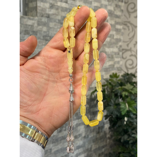 Özel Püskül Takımlı Damla Kehribar Tesbih Bna291,Damla Kehribar Tesbih