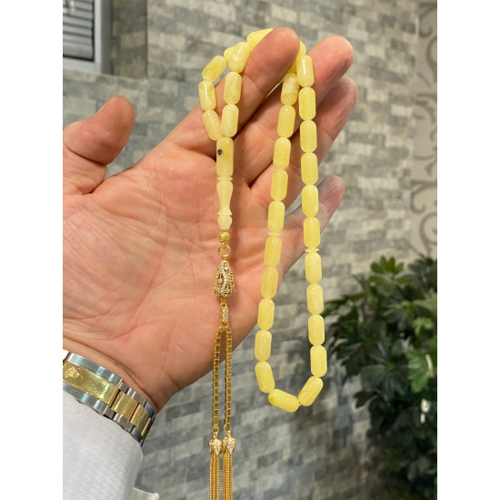 Özel Püskül Takımlı Damla Kehribar Tesbih Bna293,Damla Kehribar Tesbih