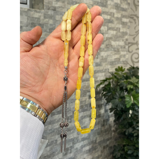 Özel Püskül Takımlı Damla Kehribar Tesbih Bna295,Damla Kehribar Tesbih