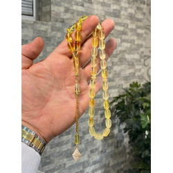 Özel Püskül Takımlı Damla Kehribar Tesbih Bna298