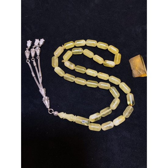 Özel Püskül Takımlı Damla Kehribar Tesbih Bna300,Damla Kehribar Tesbih