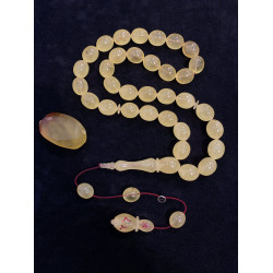 Özel Usta İşçilikli Sistemli Damla Kehribar Tesbih Bna308