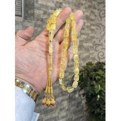 Özel Usta İşçilikli Trabzon Kazazlı Damla Kehribar Tesbih Bna304