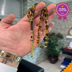 Özel Püskül Takımlı Damla Kehribar Tesbih Bna377