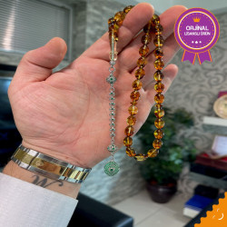 Özel Püskül Takımlı Damla Kehribar Tesbih Bna382