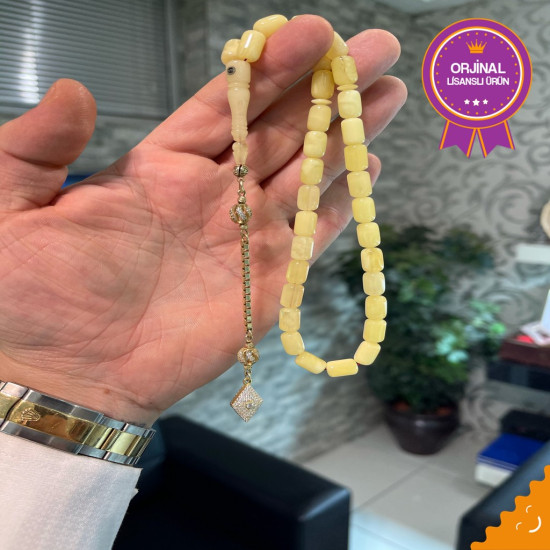 Özel Püskül Takımlı Damla Kehribar Tesbih Bna385,Damla Kehribar Tesbih