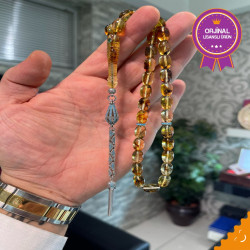 Özel Püskül Takımlı Damla Kehribar Tesbih Bna387