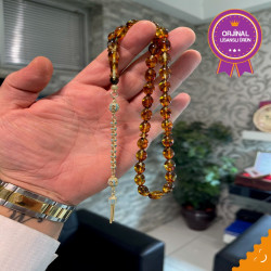 Özel Püskül Takımlı Damla Kehribar Tesbih Bna388