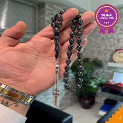 Özel Usta İşçilikli Gümüş İşlemeli Abonaz Ağacı Tesbih Ot14