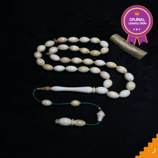 Özel Usta İşçilikli Sistemli Mamut Dişi Tesbih Md12,Hayvansal Tesbih Tesbih