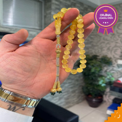 Özel Usta İşçilikli Trabzon Kazazlı Damla Kehribar Tesbih Bna393