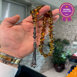 Özel Usta İşçilikli Trabzon Kazazlı Damla Kehribar Tesbih Bna394
