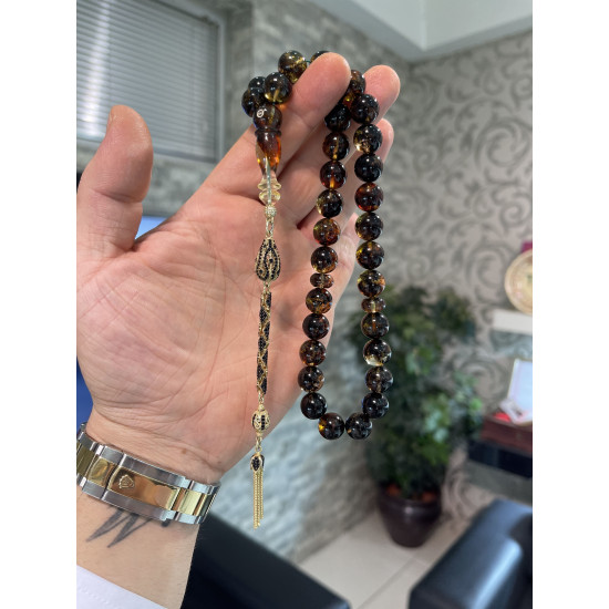 Özel Püskül Takımlı Damla Kehribar Tesbih Bna407,Damla Kehribar Tesbih