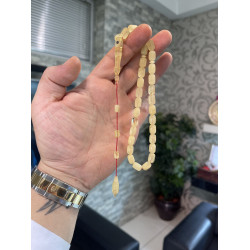 Özel Usta İşçiliklikli Sistemli Damla Kehribar Tesbih Bna408