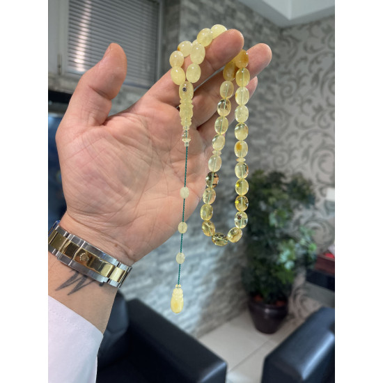 Özel Usta İşçilikli Sistemli Damla Kehribar Tesbih Bna432,Damla Kehribar Tesbih