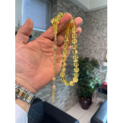 Özel Püskül Takımlı Damla Kehribar Tesbih Bna436