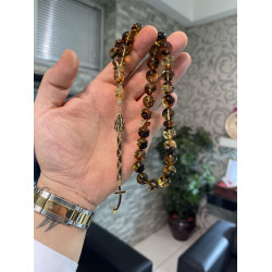 Özel Püskül Takımlı Damla Kehribar Tesbih Bna404