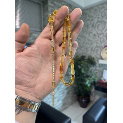 Özel Püskül Takımlı Damla Kehribar Tesbih Bna405