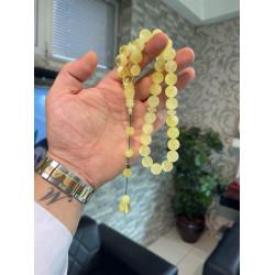 Özel Usta İşçilikli Sistemli Pırlanta Takma Damla Kehribar Tesbih Bna439