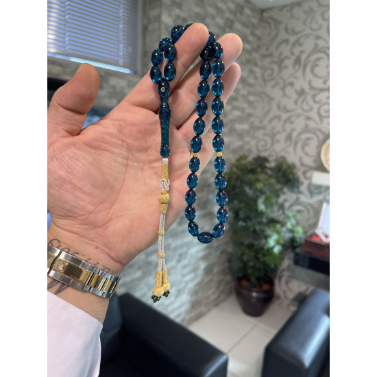 Özel Usta İşçilikli Trabzon Kazazlı Ateş Kehribar Tesbih Ak1644,Ateş Kehribar Tesbih