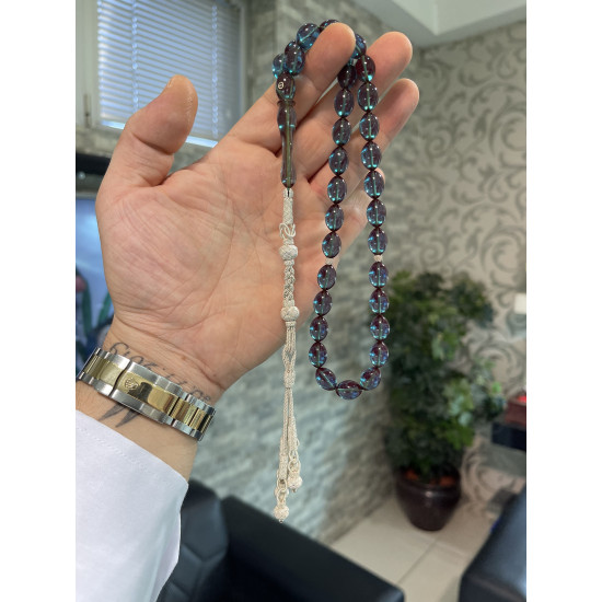 Özel Usta İşçilikli Trabzon Kazazlı Ateş Kehribar Tesbih Ak1648,Ateş Kehribar Tesbih