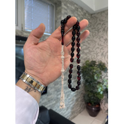 Özel Usta İşçilikli Trabzon Kazazlı Ateş Kehribar Tesbih Ak1650