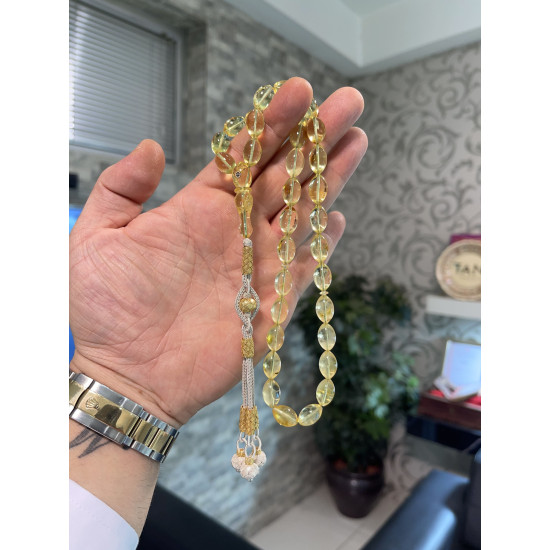 Özel Usta İşçilikli Trabzon Kazazlı Damla Kehribar Tesbih Bna406,Damla Kehribar Tesbih