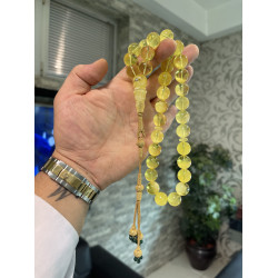 Özel Usta İşçilikli Trabzon Kazazlı Pırlanta Takma Damla Kehribar Tesbih Bna419