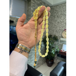 Özel Usta İşçilikli Trabzon Kazazlı Pırlanta Takma Damla Kehribar Tesbih Bna422