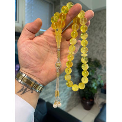 Özel Usta İşçilikli Trabzon Kazazlı Pırlanta Takma Damla Kehribar Tesbih Bna433