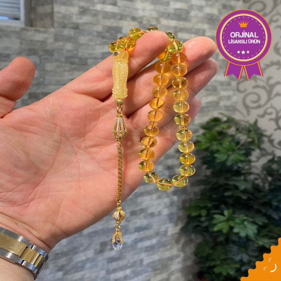 Özel Püskül Takımlı Damla Kehribar Tesbih,Damla Kehribar Tesbih