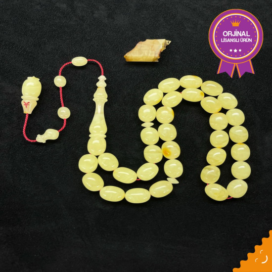 Özel Usta İşçilikli Sistemli Damla Kehribar Tesbih Bna454,Damla Kehribar Tesbih