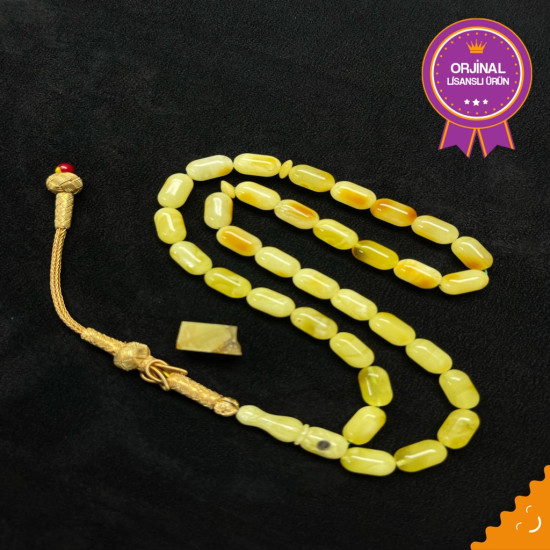 Özel Usta İşçilikli Trabzon Kazazlı Damla Kehribar Tesbih Bna446,Damla Kehribar Tesbih