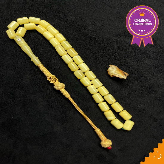 Özel Usta İşçilikli Trabzon Kazazlı Damla Kehribar Tesbih Bna447,Damla Kehribar Tesbih