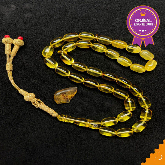 Özel Usta İşçilikli Trabzon Kazazlı Damla Kehribar Tesbih Bna458,Damla Kehribar Tesbih