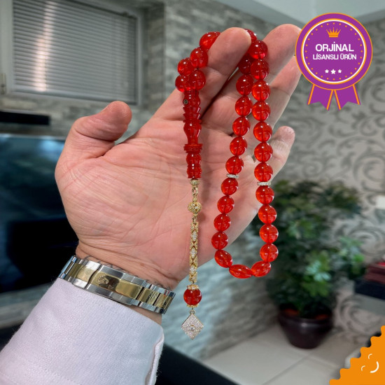 Özel Püskül Takımlı Zar Kehribar Tesbih Zk326,Zar Kehribar Tesbih