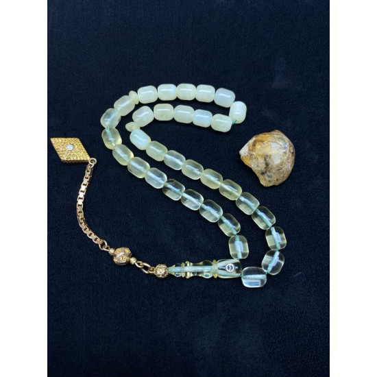 Özel Püskül Takımlı Damla Kehribar Tesbih Bna323,Damla Kehribar Tesbih