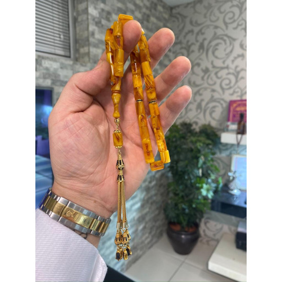 Özel Püskül Takımlı Zar Kehribar Tesbih Zk208,Zar Kehribar Tesbih