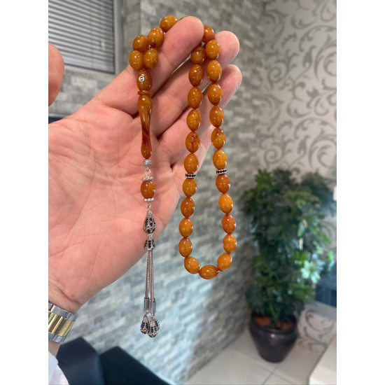 Özel Püskül Takımlı Zar Kehribar Tesbih Zk212,Zar Kehribar Tesbih