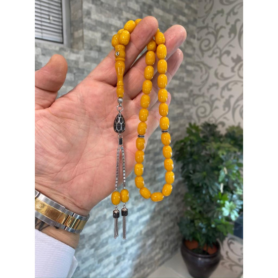 Özel Püskül Takımlı Zar Kehribar Tesbih Zk227,Zar Kehribar Tesbih