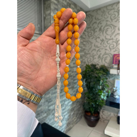 Özel Usta İşçilikli Trabzon Kazazlı Zar Kehribar Tesbih Zk197,Zar Kehribar Tesbih