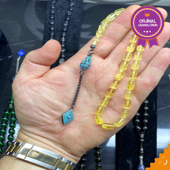 Özel Püskül Takımlı Damla Kehribar Tesbih,Damla Kehribar Tesbih