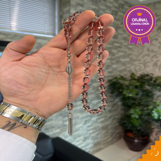 Özel Püskül Takımlı Ateş Kehribar Tesbih Ak1484,Ateş Kehribar Tesbih