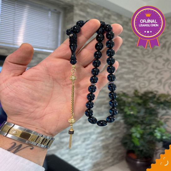 Özel Püskül Takımlı Ateş Kehribar Tesbih Ak1486,Ateş Kehribar Tesbih