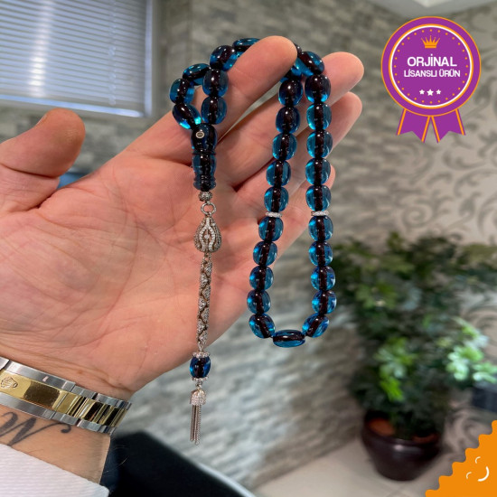 Özel Püskül Takımlı Ateş Kehribar Tesbih Ak1489,Ateş Kehribar Tesbih