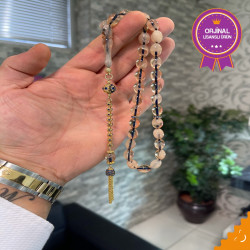 Özel Püskül Takımlı Ateş Kehribar Tesbih Ak1499