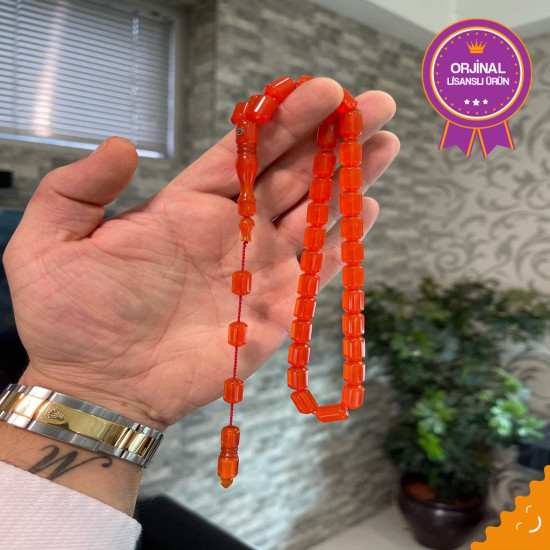 Özel Usta İşçilikli Sistemli Sıkma Kehribar Tesbih Skt65,Sıkma Kehribar Tesbih