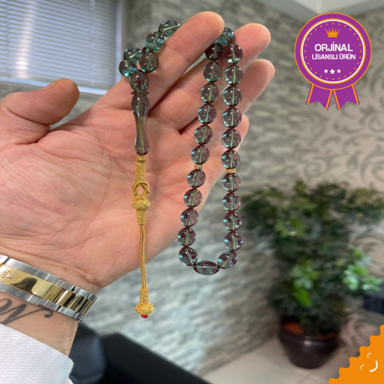 Özel Usta İşçilikli Trabzon Kazazlı Ateş Kehribar Tesbih Ak1640,Ateş Kehribar Tesbih