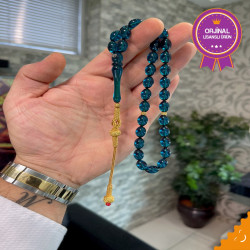 Özel Usta İşçilikli Trabzon Kazazlı Ateş Kehribar Tesbih Ak1471