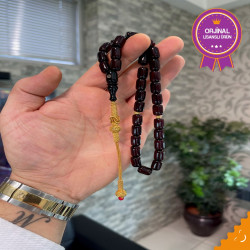 Özel Usta İşçilikli Trabzon Kazazlı Ateş Kehribar Tesbih Ak1472